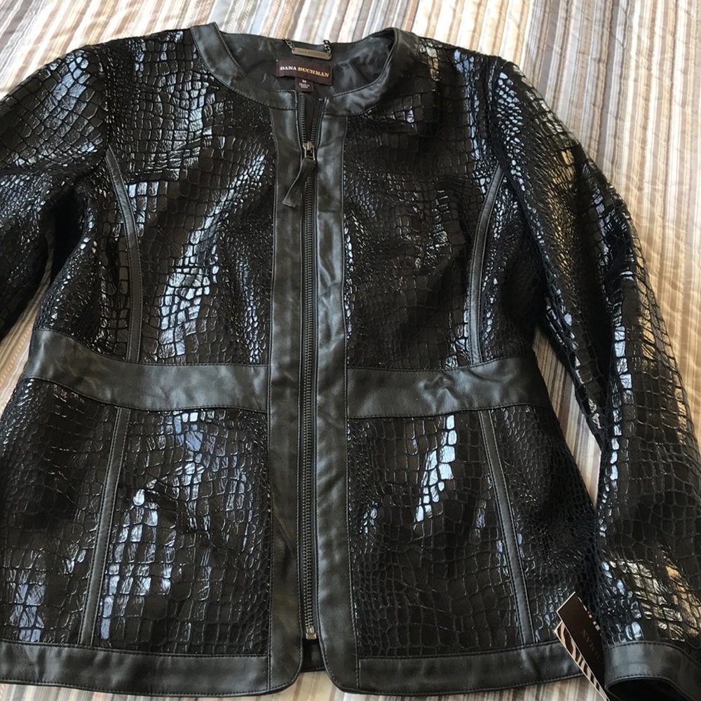 Dana Buchman Bomber Alligator Jacket